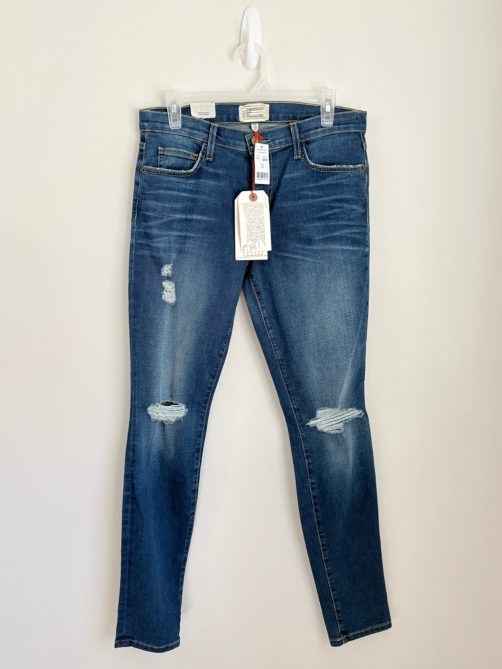 BNWT CURRENT ELLIOTT Ankle Skinny Jeans Womens 30 Distressed Medium Wash Casual